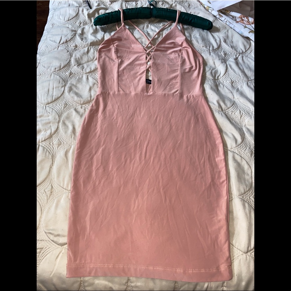 Sorella soft pink open back dress